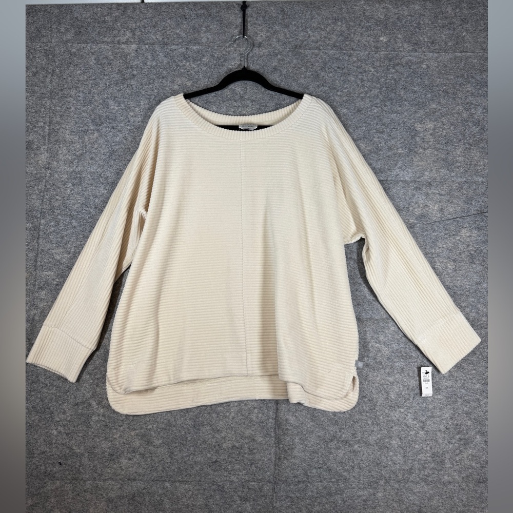 Talbots Cream Cozy Ribbed Knit Sweater - Picture 2 of 14
